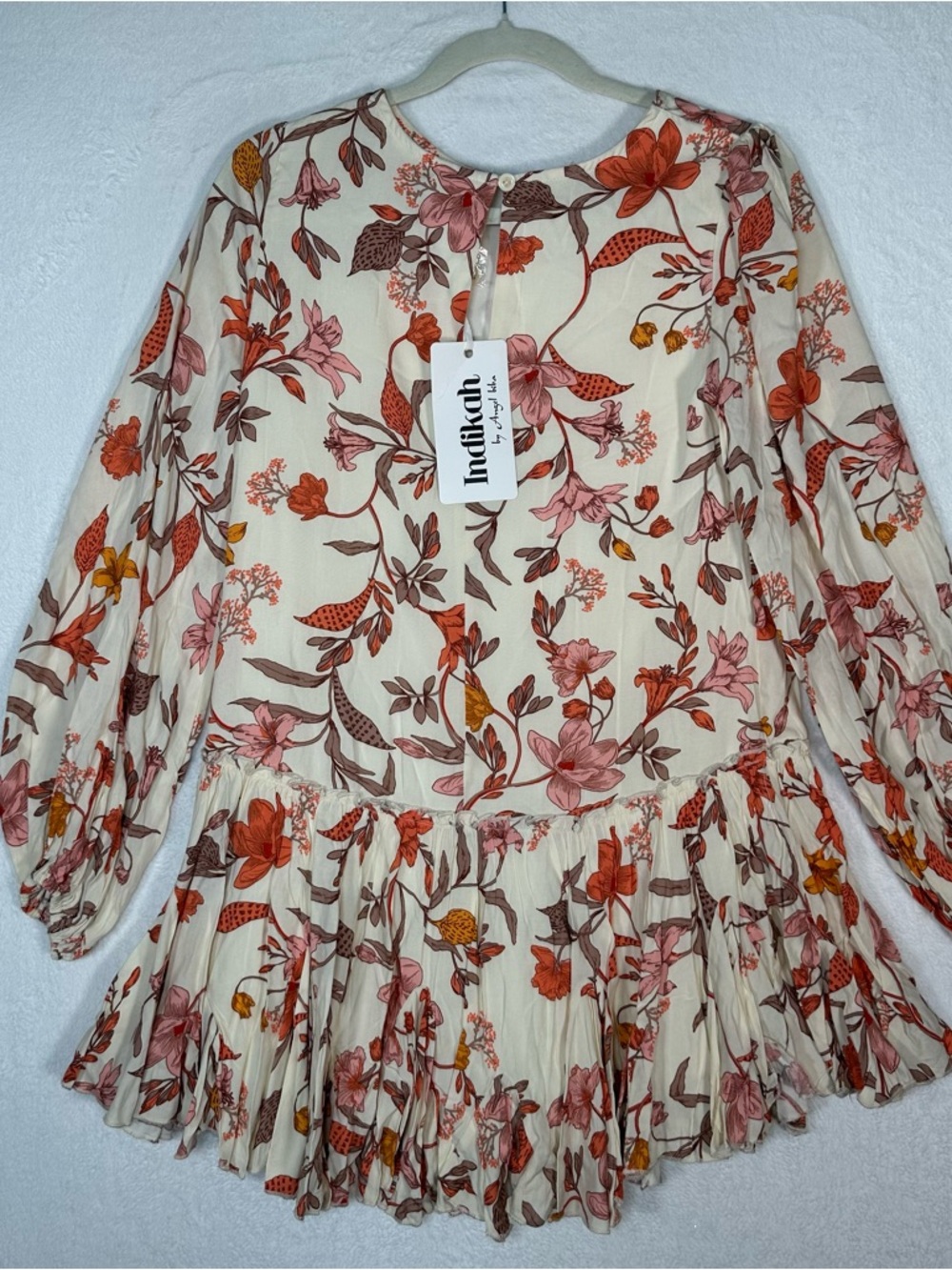 NWT INDIKAH BY ANGEL BIBA Floral Dress Sz S Drop Waist‎ Rayon Boho Whimsigoth